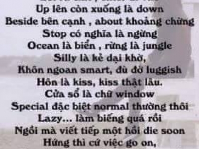 CHỦ ĐỂ 144 : HỌC TIẾNG ANH BẰNG THƠ PHẦN BỐN